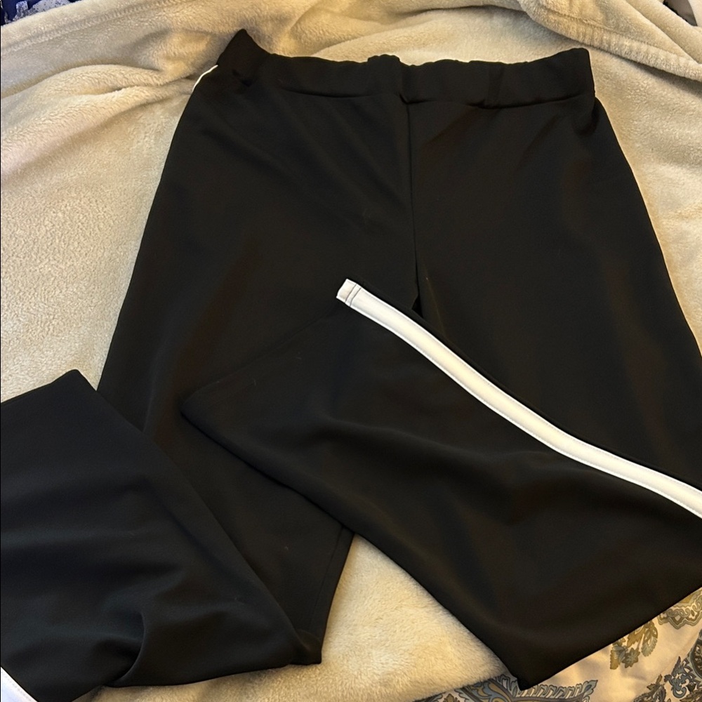 Black Pants with White Stripe